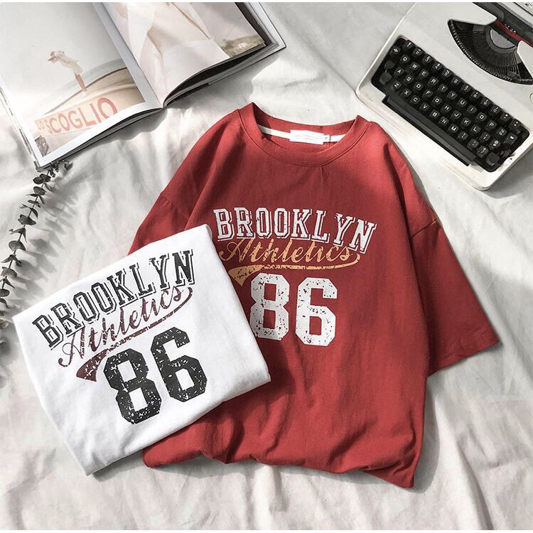  Áo thun tay lỡ form rộng in hoạ tiết Brooklyn 86 - Unisex nam nữ đều mặc được | BigBuy360 - bigbuy360.vn