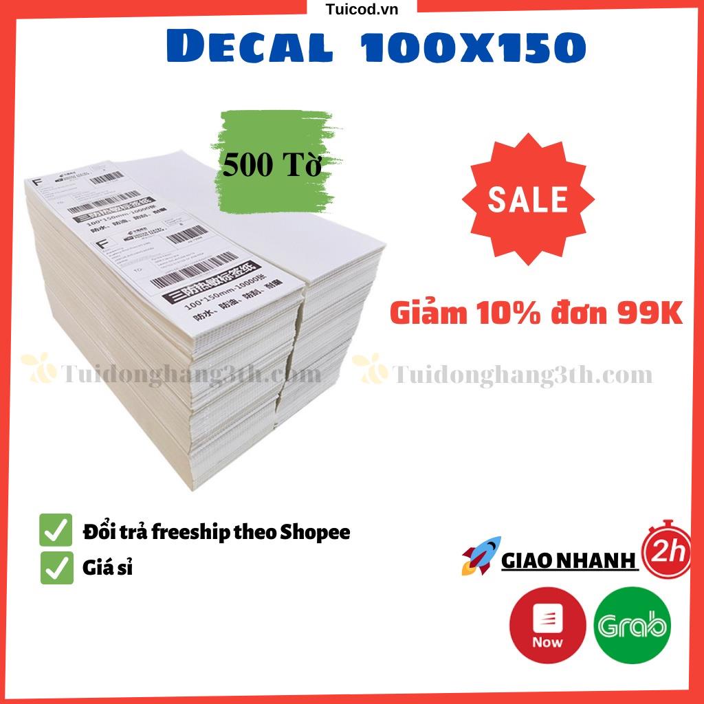 [Giá kho] 500 tờ Decal giấy in nhiệt tự dính khổ A6 Khổ 100 x 150mm dạng tệp - giayinnhiet