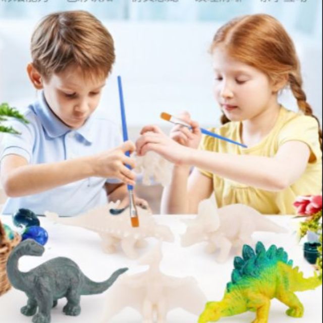 Bộ 6 con khủng long nhựa tự tôtái sử dụng nhiều lần]