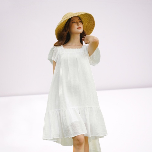De Leah - Đầm Suông A Cổ Vuông - Thời trang thiết kế