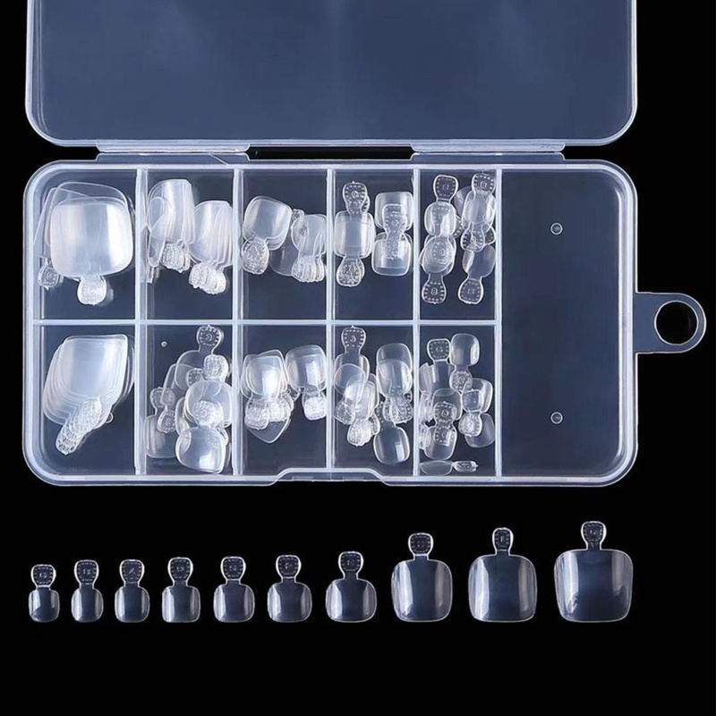 Bộ Móng Chân Giả Bằng Acrylic Bảo Vệ Toàn Diện Kiểu Pháp
