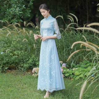 Traditional Cheongsam Dress With Buttons 2021