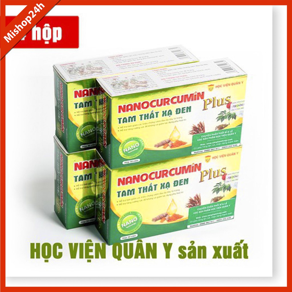 Liệu Trình 1 Tháng 4 Hộp Nano Curcumin Tam Thất Xạ Đen Plus Học Viện Quân Y