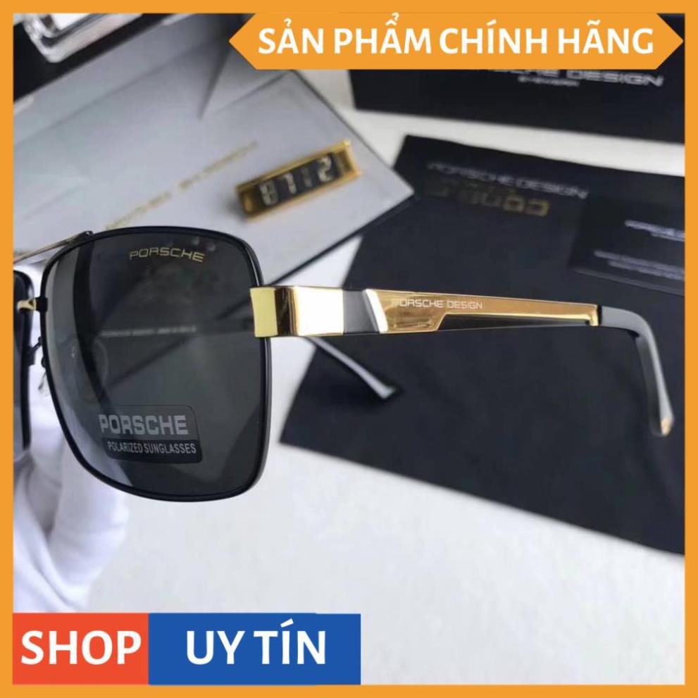 KÍNH MÁT NAM VUÔNG CAO CẤP 8712 Tròng POLAROID TRÒNG THỦY TINH chống uv400 chống chói tặng kính đi đêm