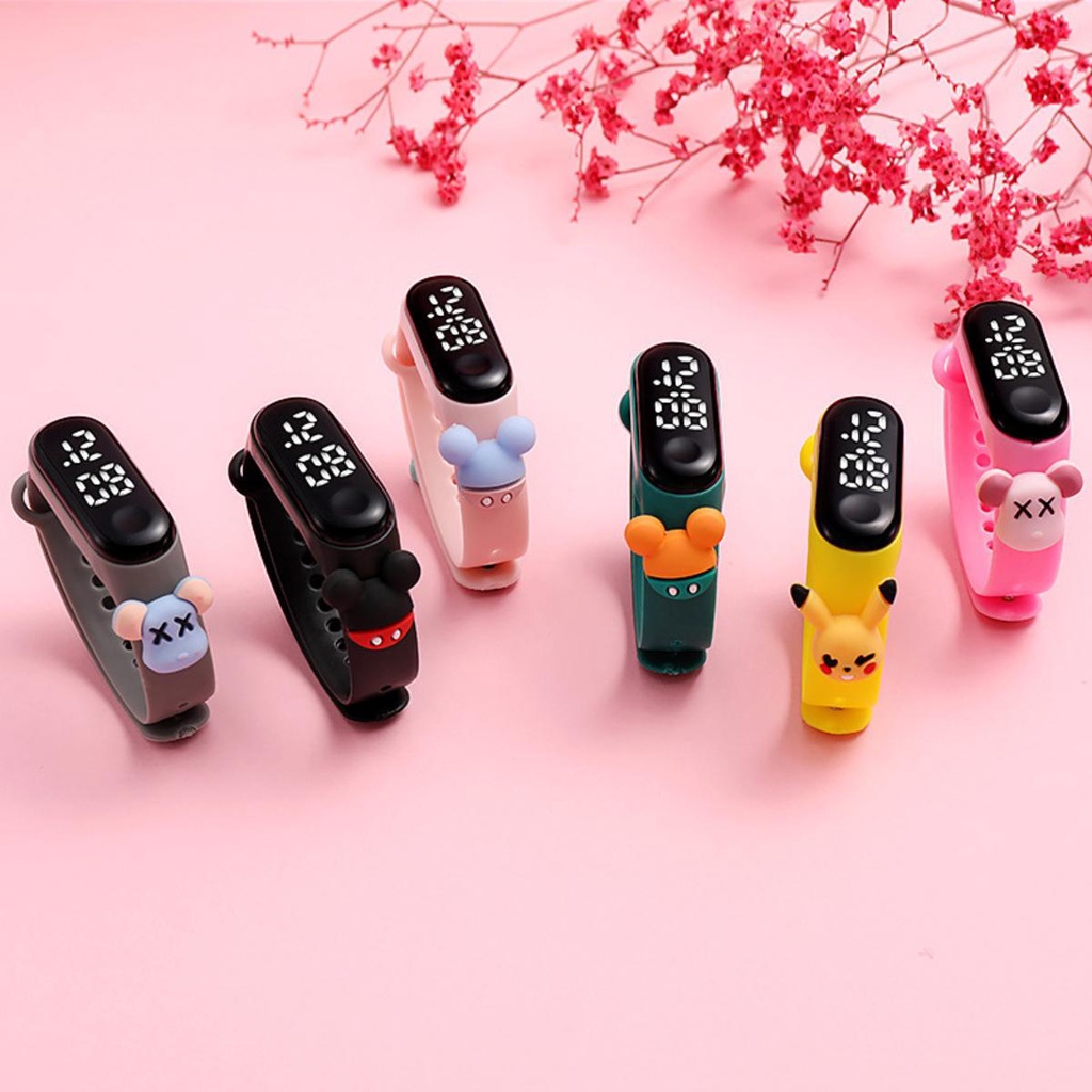 Đồng hồ điện tử Unicorn Phiên bản Hàn Quốc Đèn LED đơn giản Bé trai và Bé gái Không thấm nước Học sinh cấp 1 và cấp 2