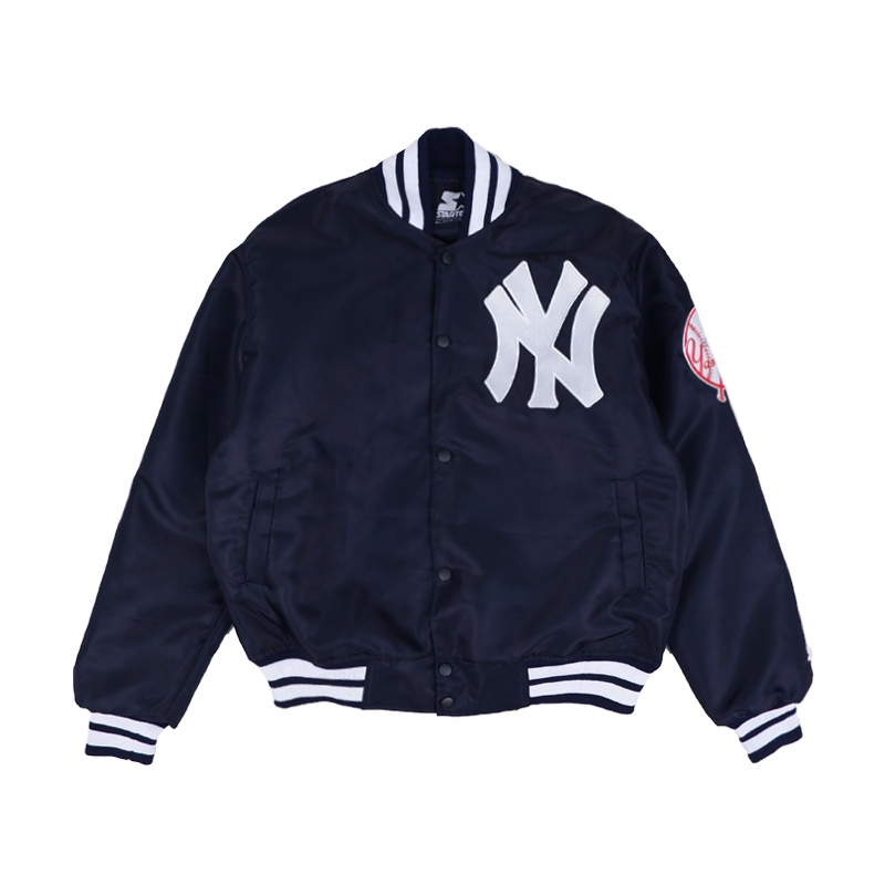 MLB Áo Khoác Bóng Chày In Chữ NY YANKEES NAVY Kiểu VINTAGE Cá Tính