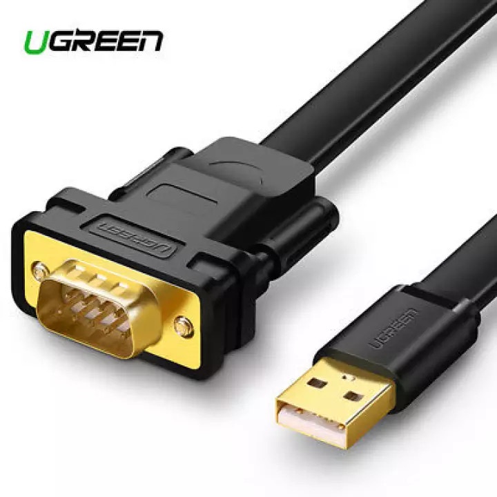 Cáp USB to RS232 Com 9 chân Cao Cấp Ugreen 20218 20206 Chính hãng CR107 (Chipset FTDI FT232)