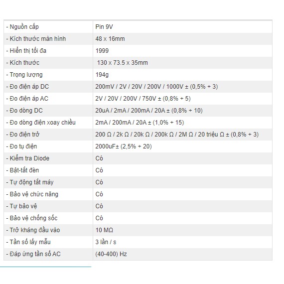 Đồng Hồ Đa Năng VC890D, Đồng Hồ Số Đo Điện Tử Vạn Năng