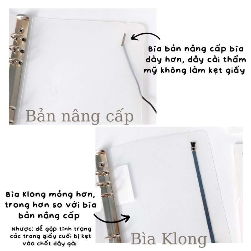 SỔ CÒNG BINDER KLONG CARO SIZE A5 100 TỜ  120GSM SIÊU DÀY LÀM BULLET JOURNAL TAKE NOTE