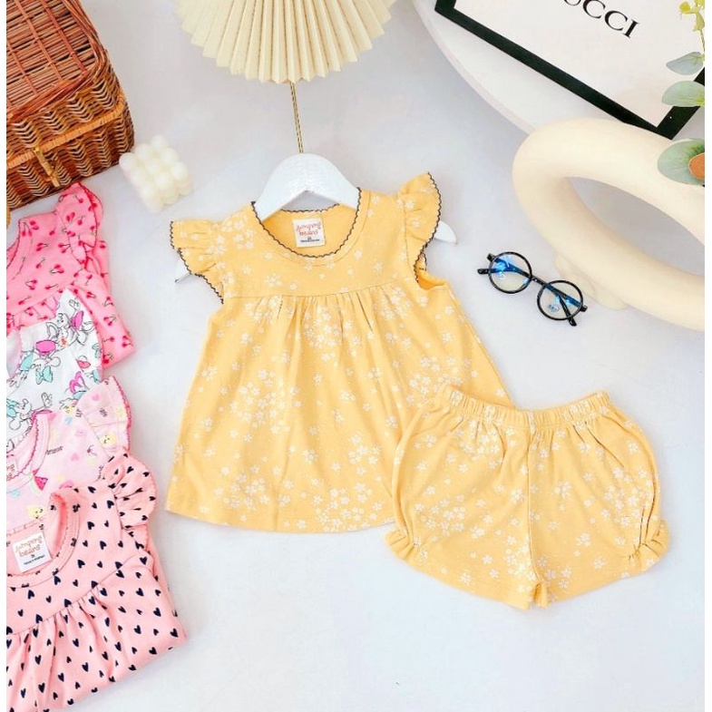 Bộ Bé Gái Cộc Tay Cotton bozip xuất dư Gymboree chất đẹp