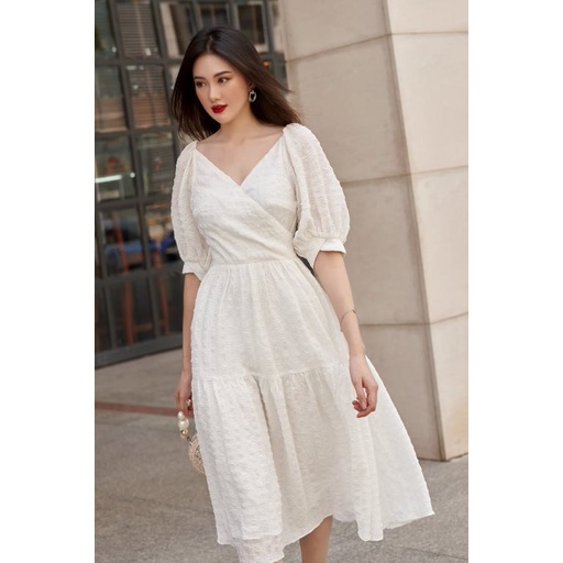 OLV - Đầm Pearl Bush V Neck Dress