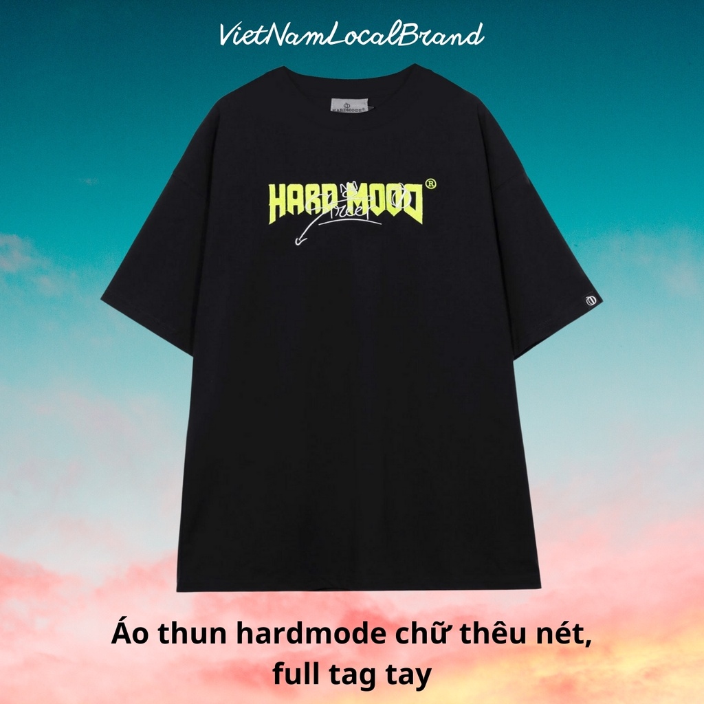 Áo thun local brand HARD MODE Sporty chữ thêu nét, áo phông form rộng nam nữ Hardmode V03