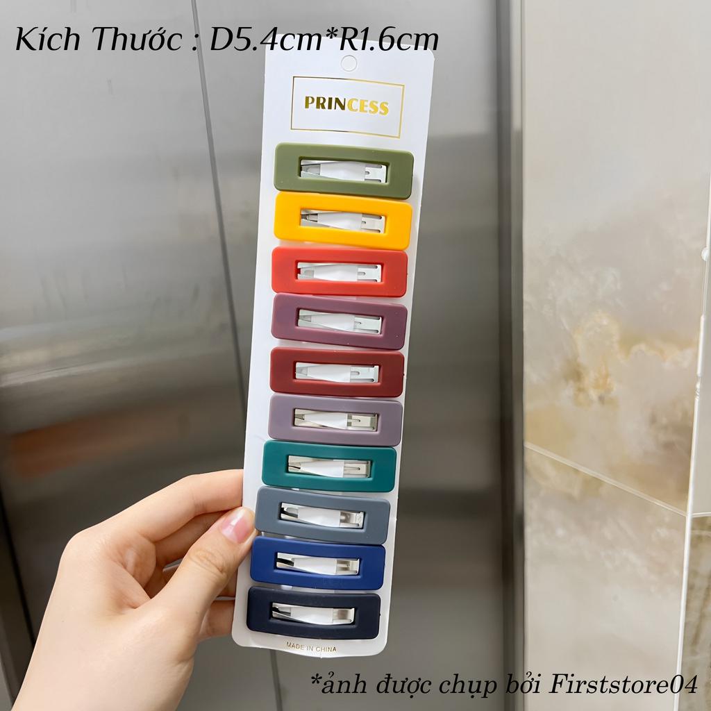 Set 10 Kẹp Tóc/ Cặp Tóc Phủ Màu Nhám Lì Dễ Thương