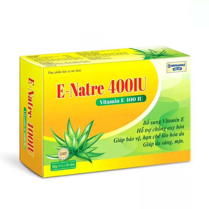 VITAMIN E NATRE 400IU hỗ trợ làm đẹp da, chống lão hóa - Hộp 30 viên
