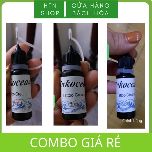 Combo 3 lọ mực henna vẽ tặng khuôn mẫu 25ml/lọ