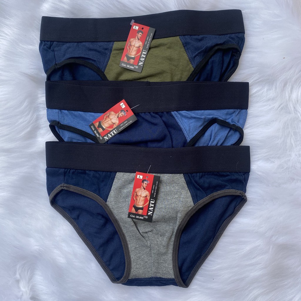 Bộ 3 quần sịp nam thun cotton 2 chiều giá tại xưởng (ảnh thật 100%)