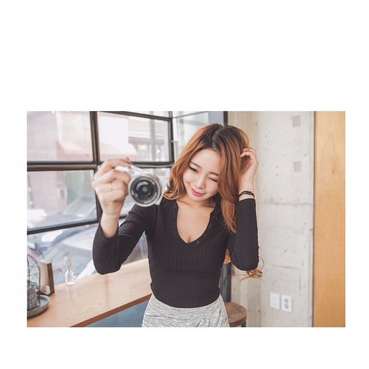 M15138 Áo len nữ ôm body dài tay hàng nhập