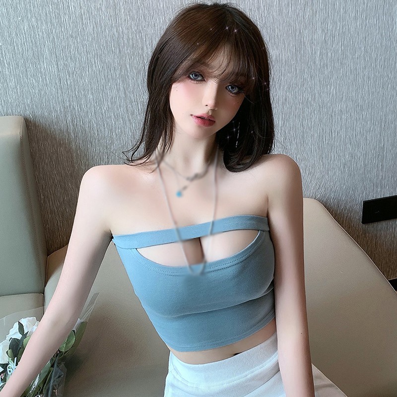 Áo Croptop Dáng Ôm Trễ Vai Màu Trơn Quyến Rũ Cho Nữ