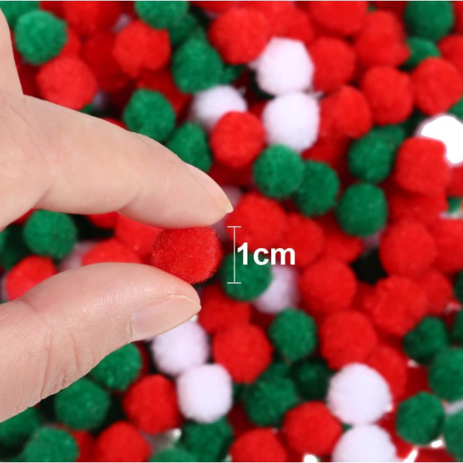 Quả cầu bông pompom size 8mm túi 300 quả