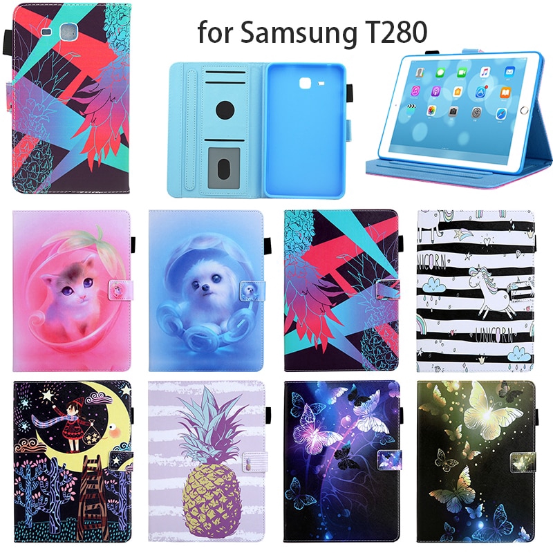Samsung galaxy tab A 7.0 T280 Đế đứng SM-T285 Ốp lưng hình con chó hình con mèo tablet case