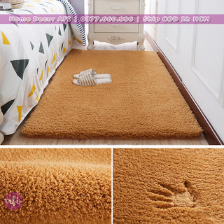 Thảm lông trải sàn cao cấp cho phòng khách, phòng ngủ màu Khaki size 1mx1m6 và 1m6x2m