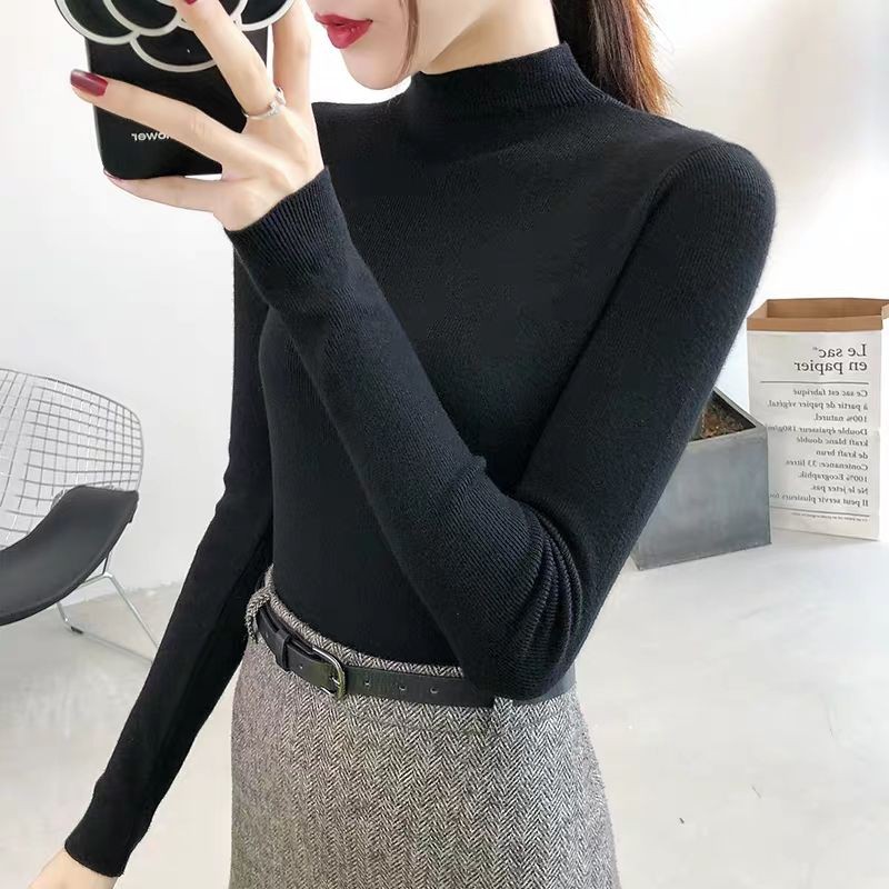 Áo len nữ phong cách hàn quốc kiểu đẹp tay dài cổ lọ 3 phân loại mịn cao cấp AL04 | BigBuy360 - bigbuy360.vn