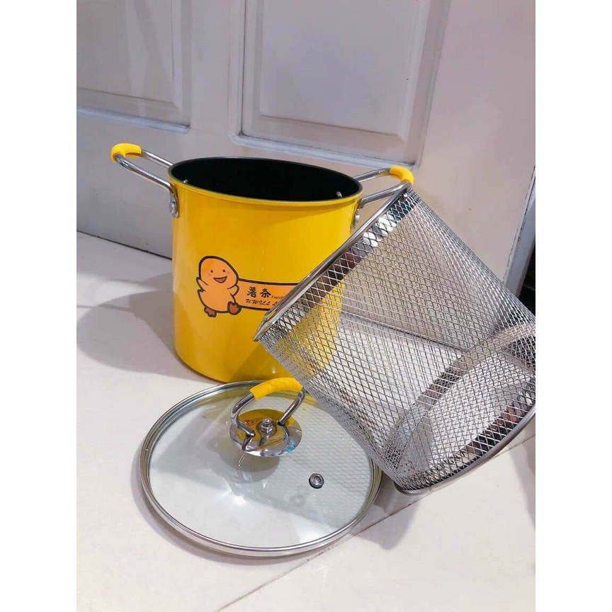 Nồi chiên ngập dầu mini vịt vàng kèm lồng hấp inox cao cấp