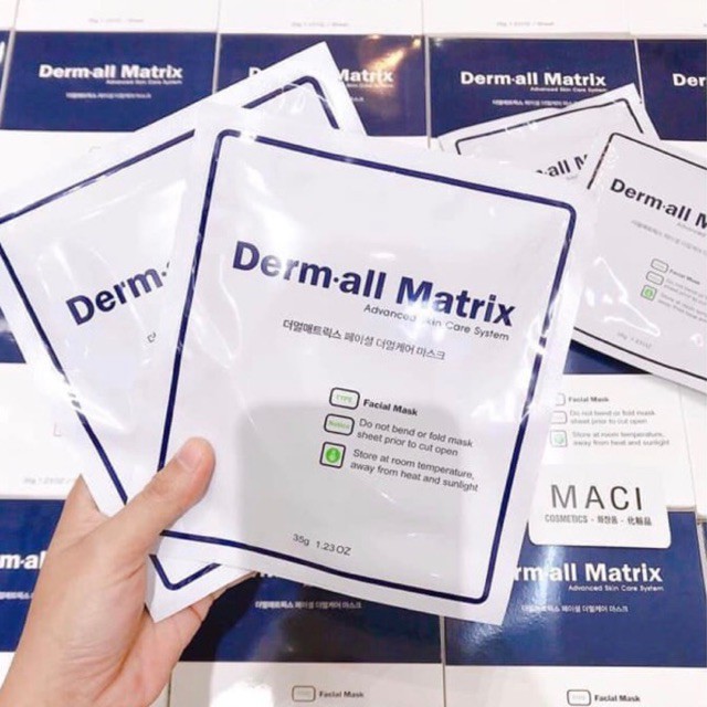 Mặt Nạ Dưỡng Da Derm All Matrix, dưỡng trắng, căng mịn da Hàn Quốc - bán lẻ 1 miếng - MnB Store