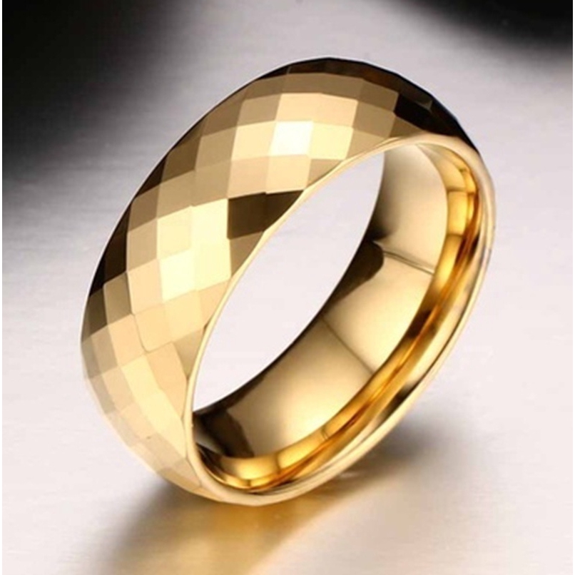 Nhẫn cưới bằng wolfram với họa tiết kim cương 8mm 24k thời trang cho nam nữ