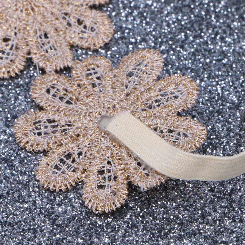 Băng đô cài tóc họa tiết hoa chất co giãn xinh xắn cho bé gái