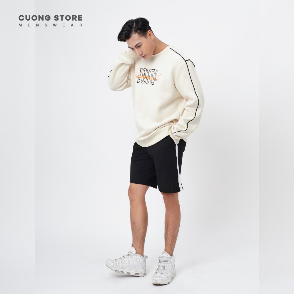 Áo Sweater nỉ bông thêu chữ Youth CHEMICAL 110064 chất vải dày dặn, mềm mịn, không xù, form rộng unisex  - MENFIT STORE