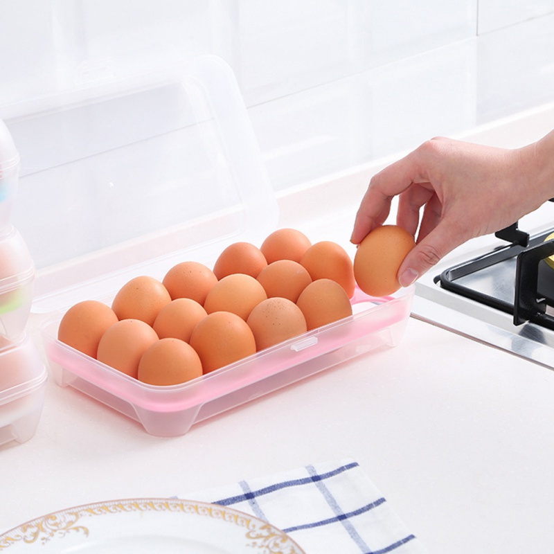 Hộp Đựng Trứng 15 Ngăn Bằng Nhựa Nhiều Tầng Cho Tủ Lạnh