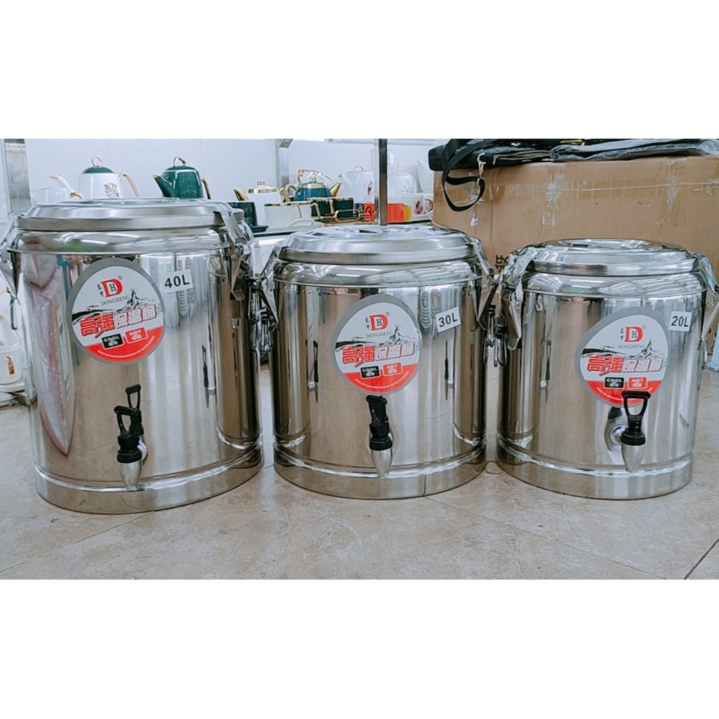 BÌNH Ủ TRÀ 3 LỚP SỮA NÓNG, LẠNH INOX DUNG TÍCH 20L