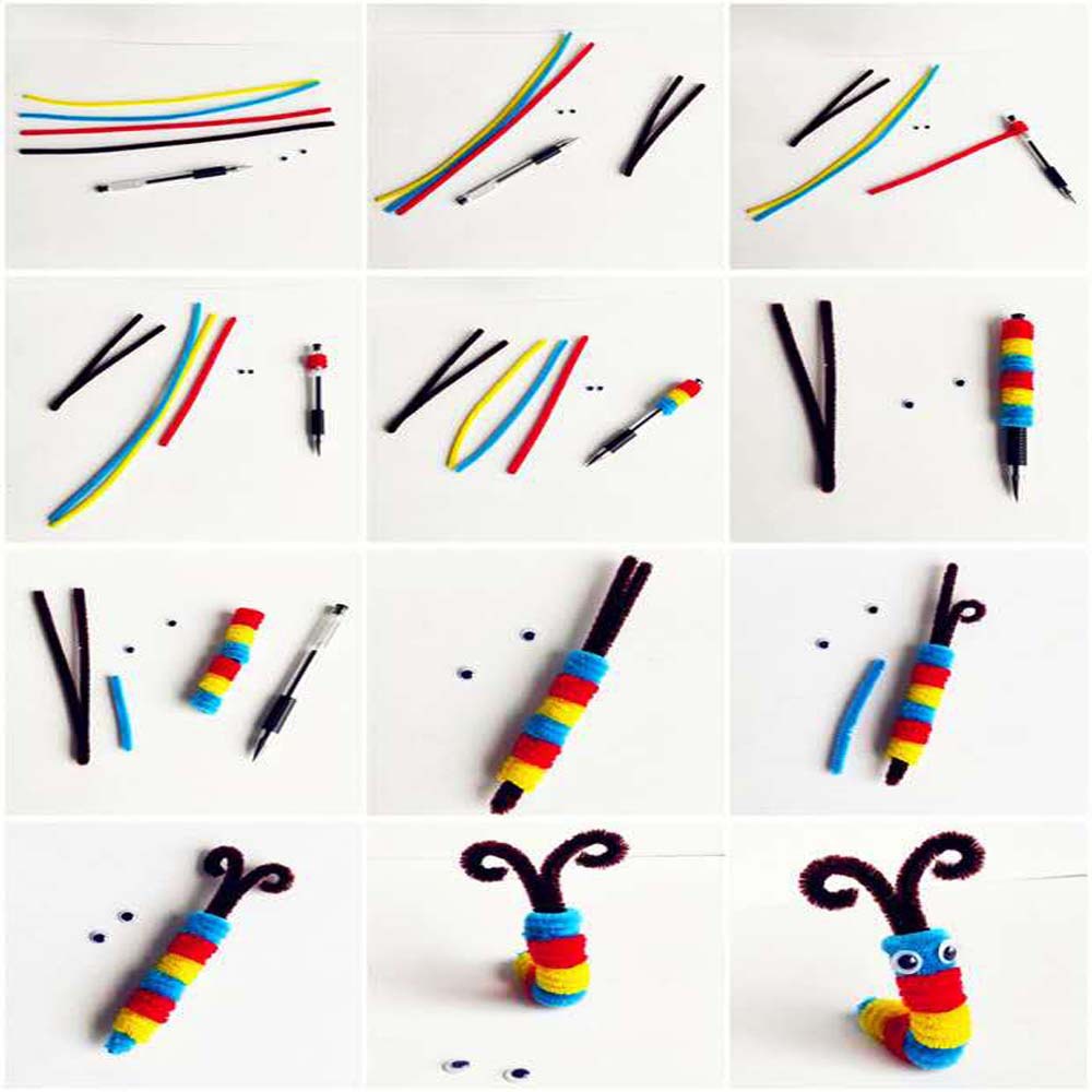 Set 40/ 100 que lông nhung xoắn nhiều màu sắc dùng làm đồ thủ công