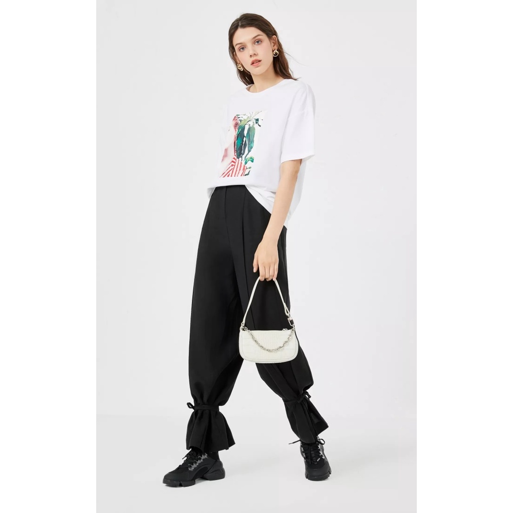 Vero Moda Quần Nữ Linen Thẳng Viền Cà Vạt Bằng Vải Lanh - Quần dài nữ 3203PL003