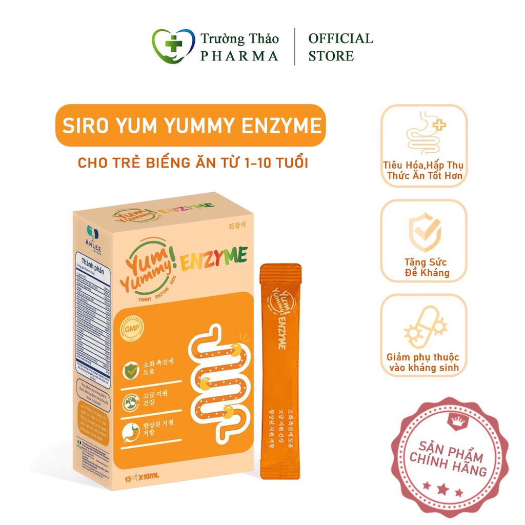 Siro Yum yummy enzyme  - Giúp bé ăn ngon, ngủ ngon, tăng cân, tăng đề kháng - 15 gói x 10ml TRUONGTH