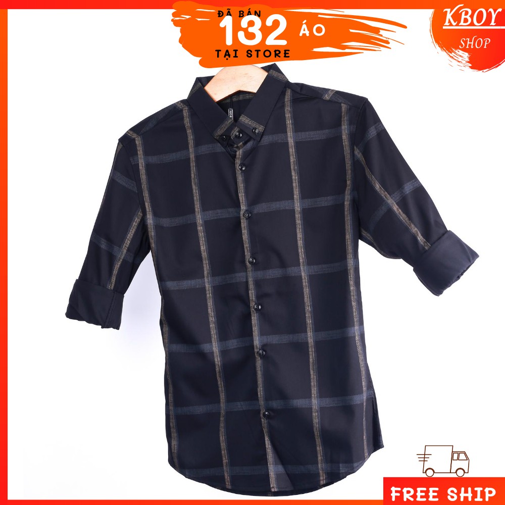 Áo sơ mi sọc caro cao cấp, áo kiểu nam dáng ôm vừa vặn thoáng mát - thời trang công sở nam - 6269 | BigBuy360 - bigbuy360.vn