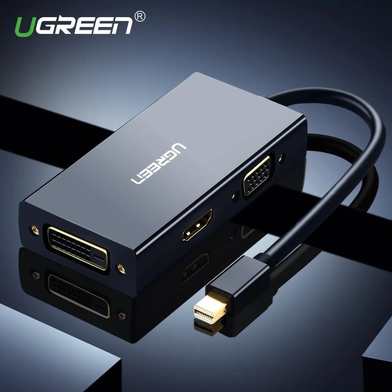 Cáp Chuyển Mini DisplayPort (Thunderbolt) Sang HDMI + VGA + DVI 24+1 Ugreen 20417/20418 - Hàng Chính Hãng
