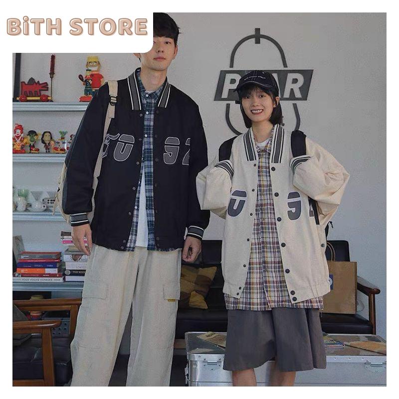 Áo khoác bomber dù 2 lớp unisex in logo 2 thân 092 cổ tròn cúc bấm thời trang teen mùa hè