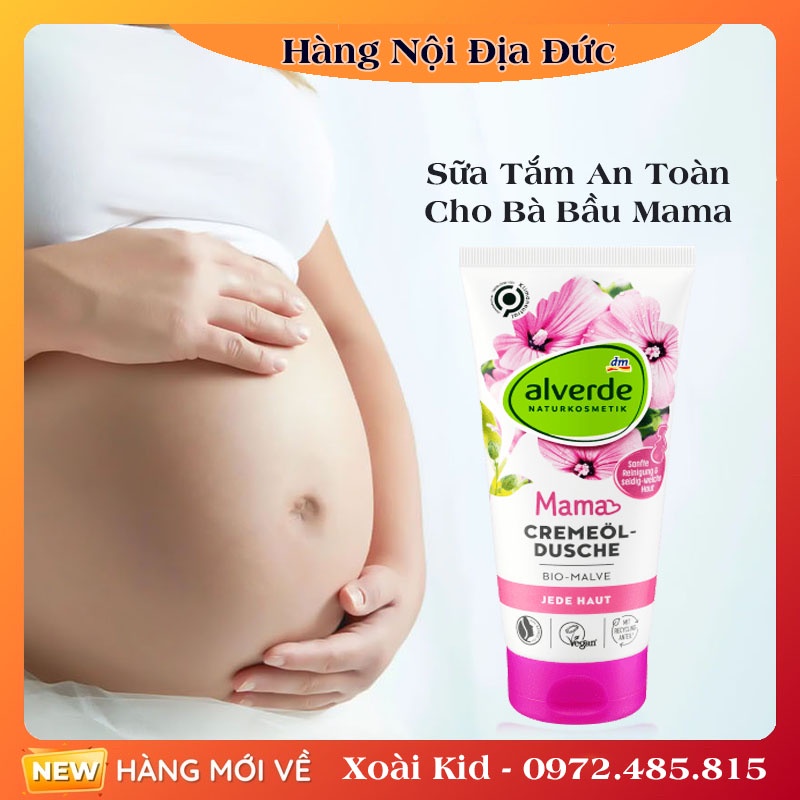 Sữa tắm+ dưỡng thể bà bầu và sau sinh Alverde Mama của Đức Đủ Bill