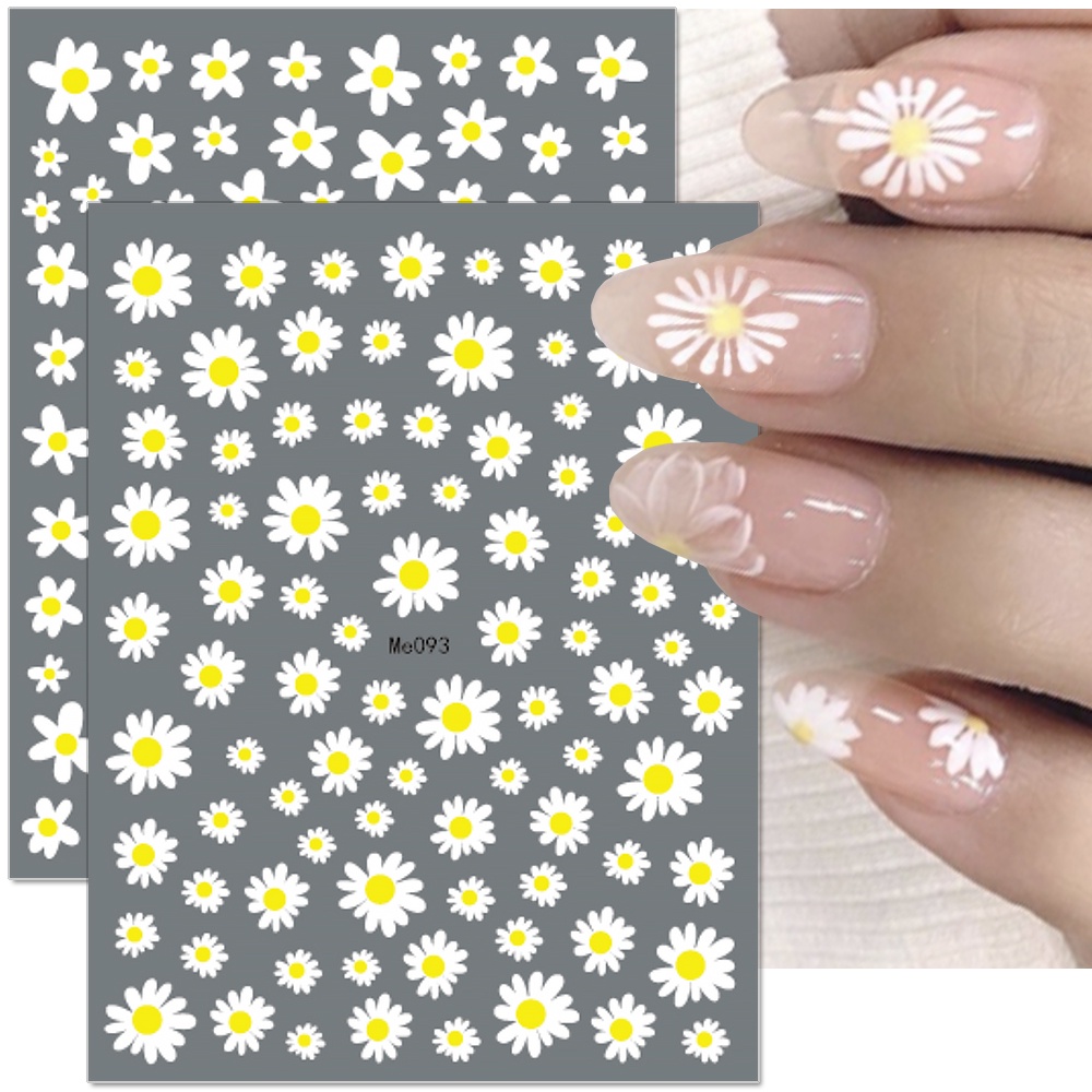 Miếng Dán Trang Trí Móng Tay Hình Hoa Cúc Mùa Hè 3D