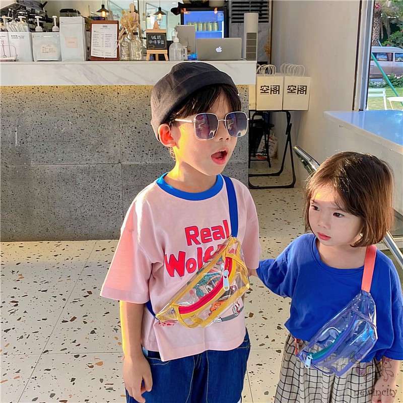 Túi đeo chéo trong suốt màu sắc phong cách Hàn Quốc cho bé