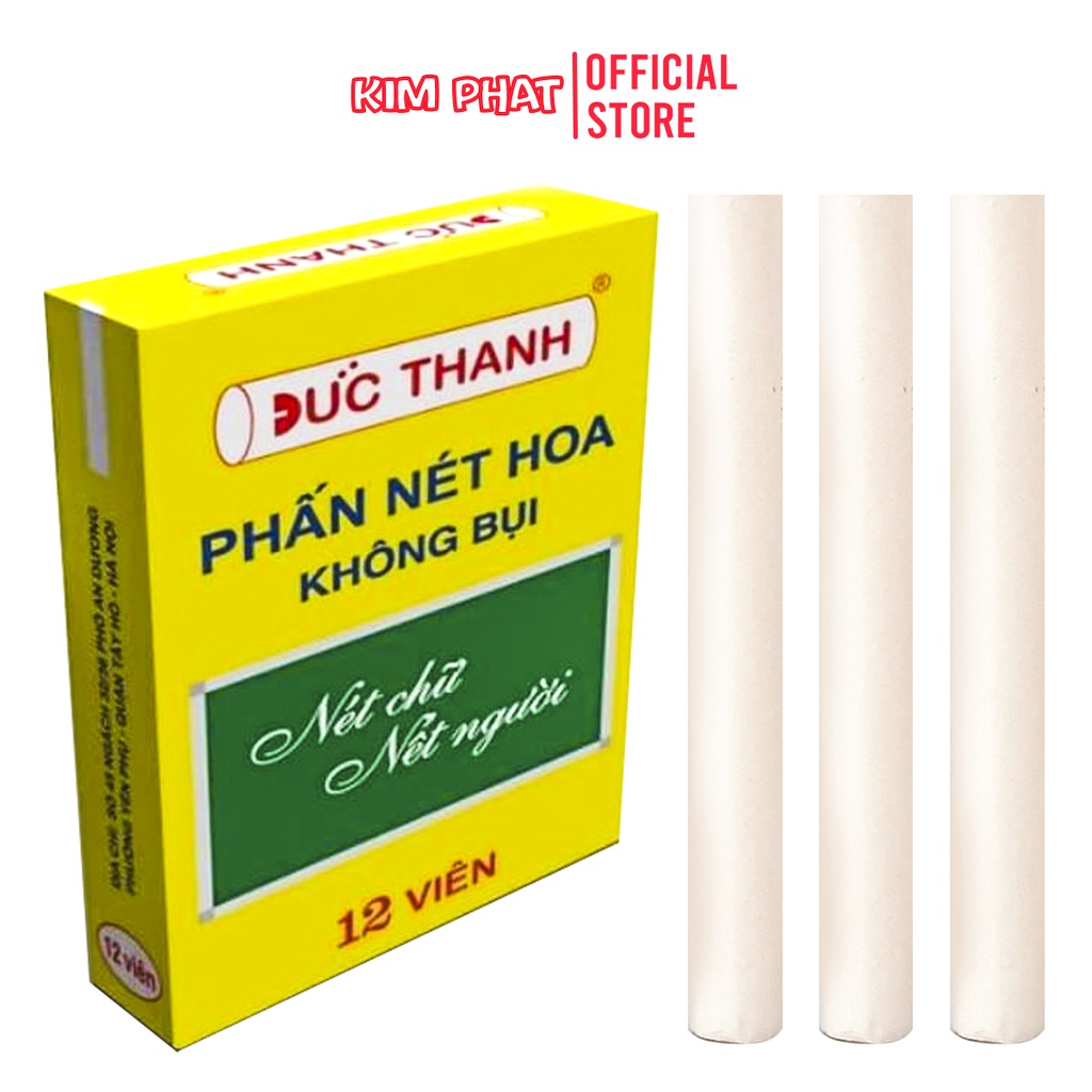 Phấn không bụi Đức Thanh Nét Hoa Hộp Vàng 12 Viên