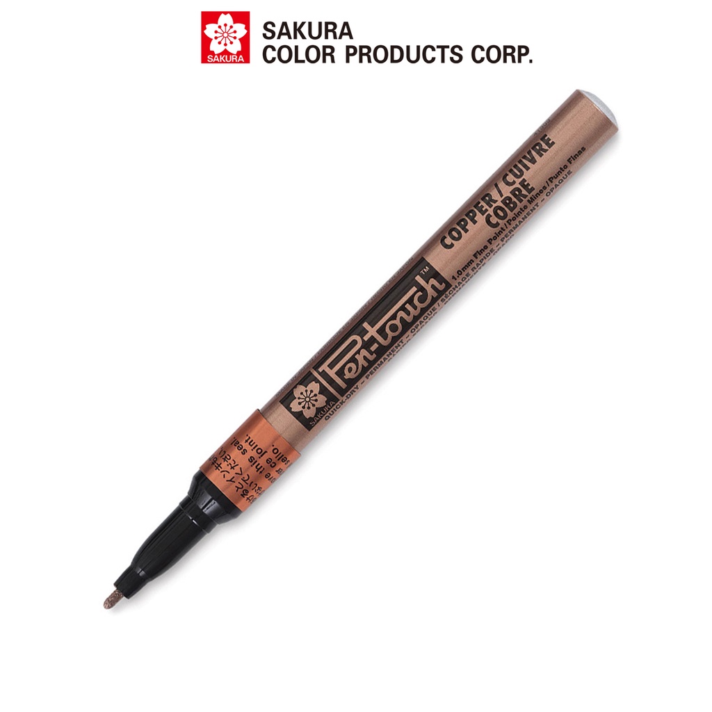 Bút sơn dầu ánh kim vẽ đa chất liệu Sakura Pentouch Metallic Fine Point 1.0mm Màu Copper