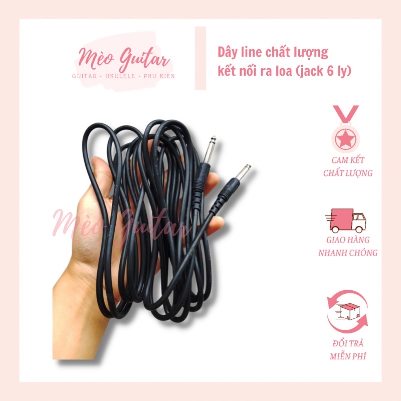 Dây line kết nối ra loa 3m / 5m chất lượng Dây cắm guitar ra loa jack 6 ly | Dây kết nối EQ chất lượng Mèo Guitar