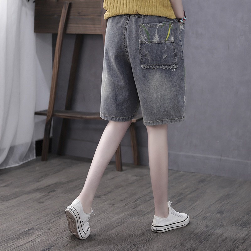 8E2852 Quần jean ngắn nữ hè cho người mập hàng nhập (45-90kg)