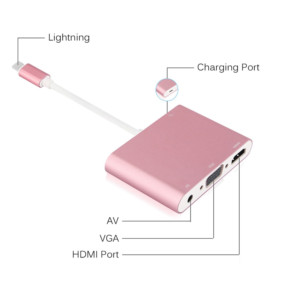 Bộ chuyển đổi cổng sạc sang HDMI/VGA/AV/HDTV/OTG cho ip11 X/XS/8P/8/7P/tablet táo Air