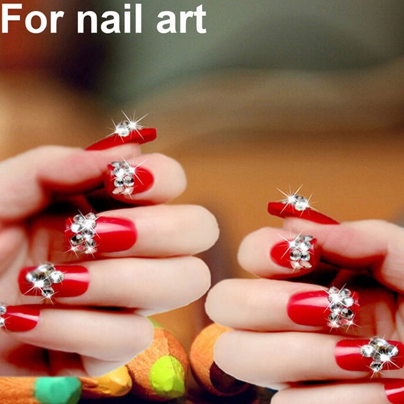Set 1440 hạt đá nhỏ lấp lánh dùng trang trí móng tay tiện dụng