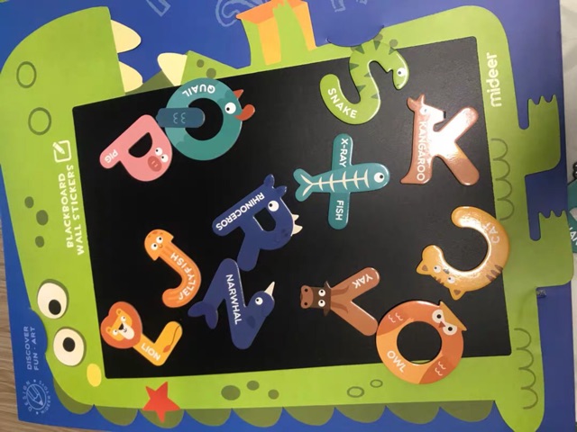 (Có ảnh thật)Mideer Magnet Letters- Bảng chữ cái nam châm hình các con vật bằng tiếng Anh cho bé học chữ