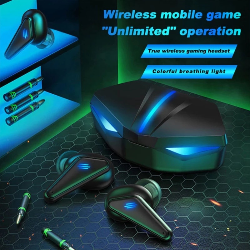 Tai nghe TWS Gaming KAXOE không dây kết nối bluetooth có mic trình điều khiển độ trễ thấp để khử tiếng ồn cho Pubg